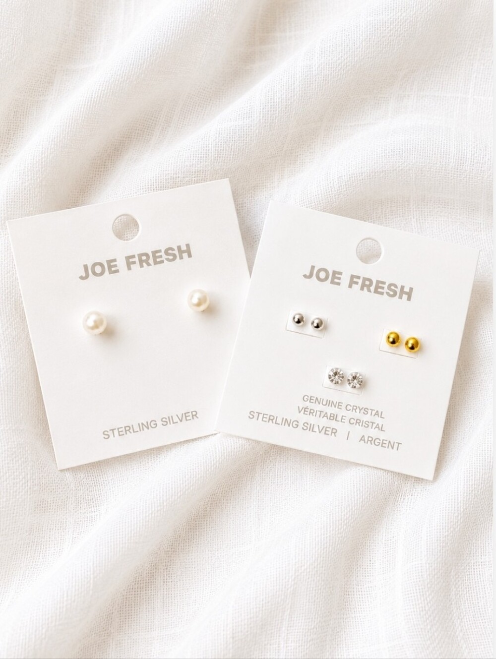 Sterling Silver Earrings - Studs - 4 Pairs - Gold, Silver, Crystal Pearl Jewelry
